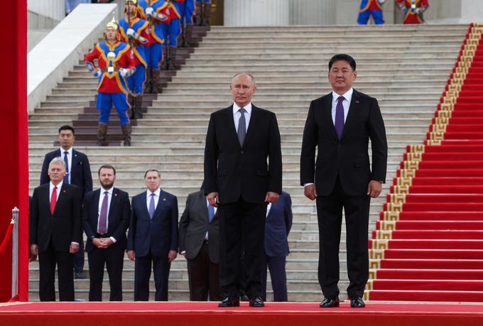 Vladimir Putin, obisk, Mongolija, predsednik Ukhnaa Khurelsukho | Foto: Reuters