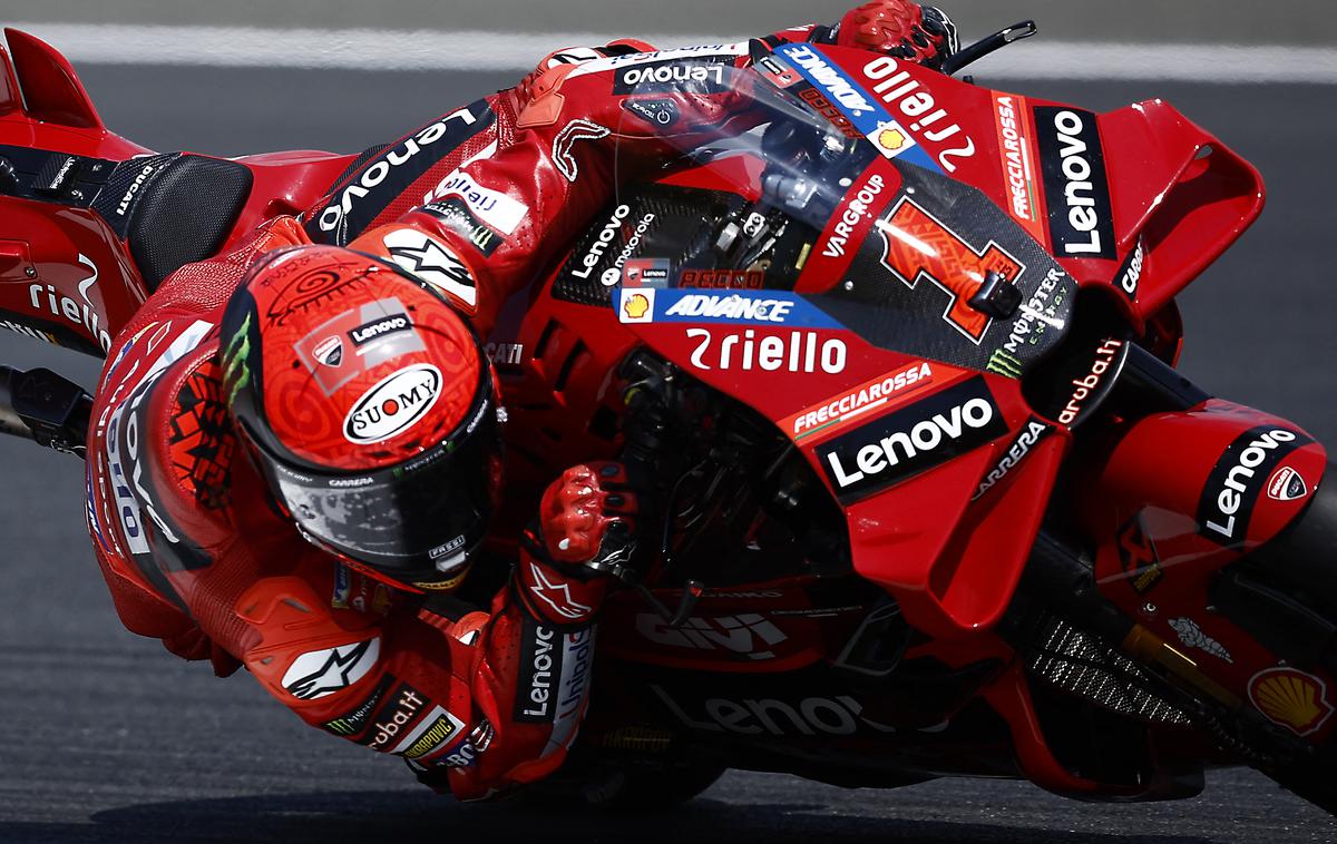 Francesco Bagnaia | Francesco Bagnaia se je po zmagi na sprinterski preizkušnji, ki je novost v tej sezoni na koledarju razreda motoGP, utrdil na prvem mestu v skupni razvrstitvi. | Foto Reuters