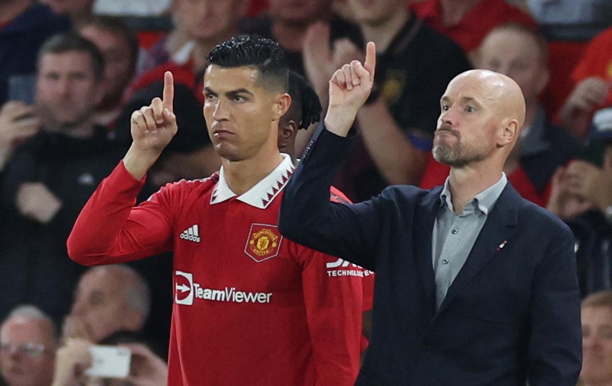 Erik ten Hag, Cristiano Ronaldo | Erik Ten Hag je v zaključku tekme v igro poslal tudi Cristiana Ronalda. | Foto Guliverimage