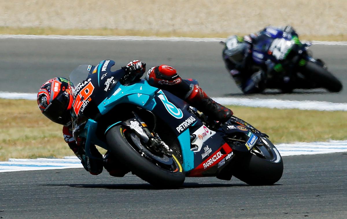 Fabio Quartararo | Fabio Quartararo ser veseli prve zmage v razredu moto GP. | Foto Reuters