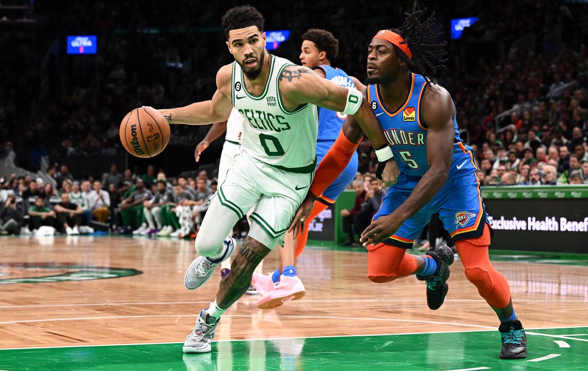 Jayson Tatum  Boston Celtics | Jason Tatum je k sedmi zaporedni zmagi Bostona, ki je prevzel vodstvo, prispeval 27 točk. | Foto Guliverimage