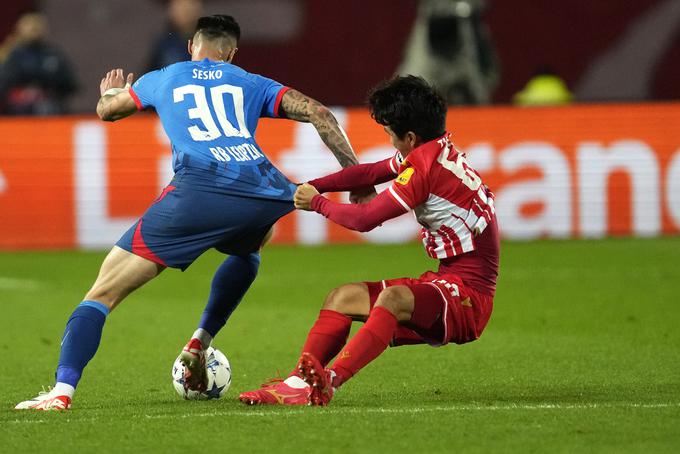 Benjamin Šeško je na svoji 15. tekmi za Leipzig šele četrtič dočakal mesto v prvi postavi. | Foto: Guliverimage