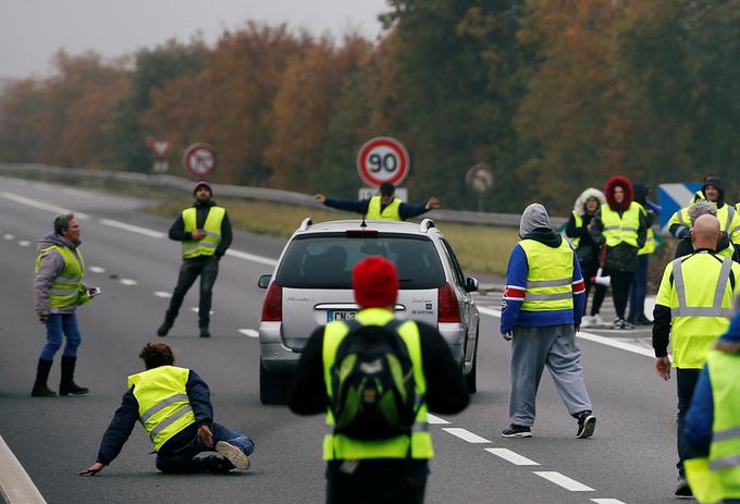 Protest zaradi visokih cen goriva v Franciji | Foto: Reuters