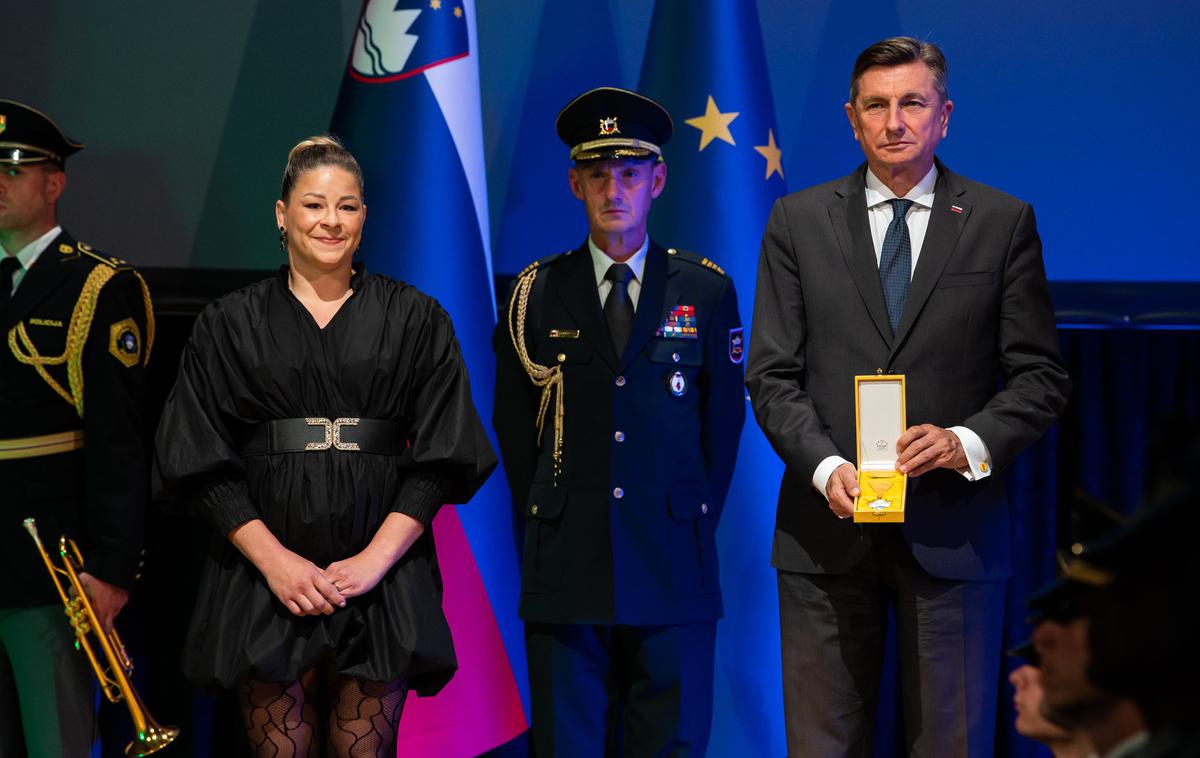 Trstenjak odlikovanje Pahor | Tina Trstenjak je prejela zlati red za zasluge. | Foto Rok Rakun/Judo zveza