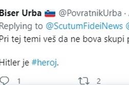 Med političnimi strankami obsodbe poveličevanja Hitlerja v objavi na Twitterju