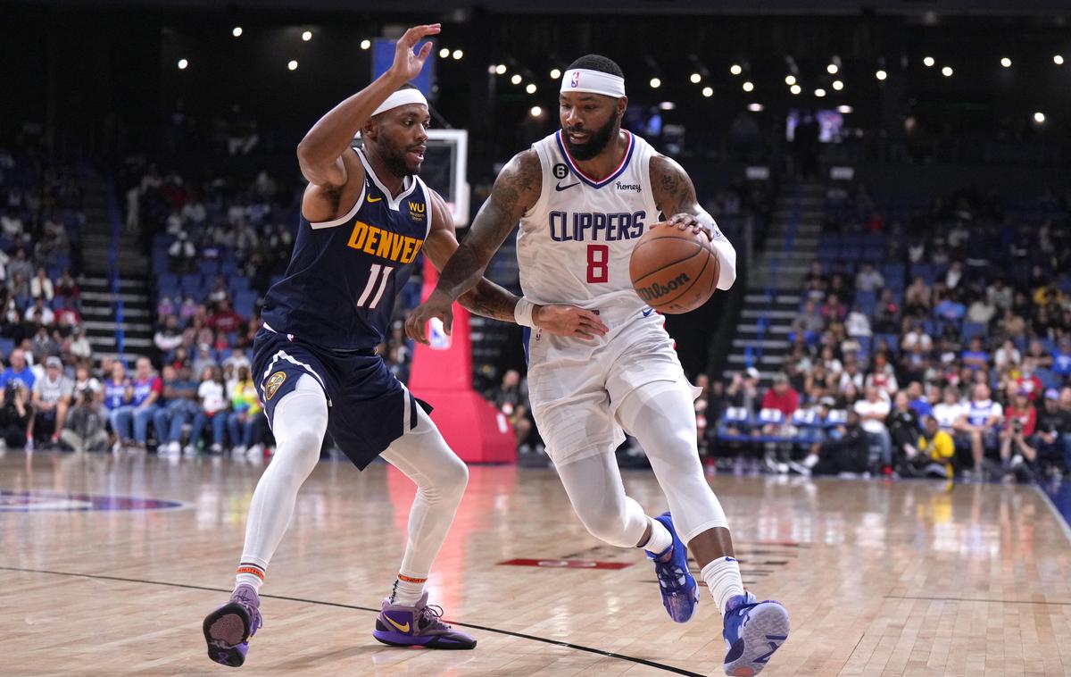 Marcus Morris (desno) Bruce Brown | Vlatko Čančar je k zmagi Denverja nad LA Clippers (126:115) prispeval 11 točk.  | Foto Guliverimage