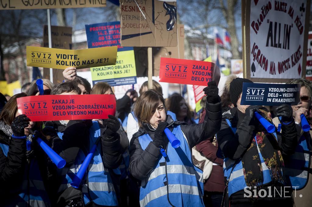 protest stavka Ljubljana Sviz