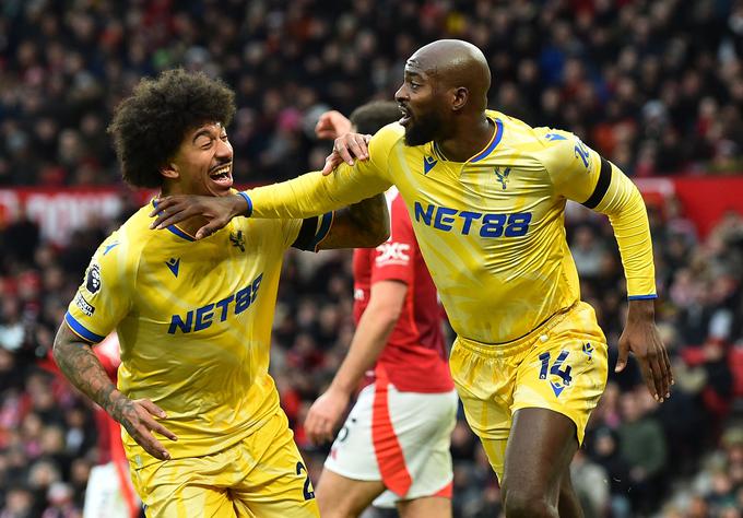 Jean-Philippe Mateta je popeljal Crystal Palace v vodstvo na Old Traffordu, nato pa še podvojil prednost. | Foto: Reuters