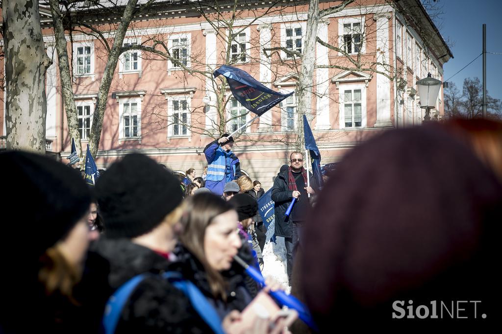 protest stavka Ljubljana Sviz