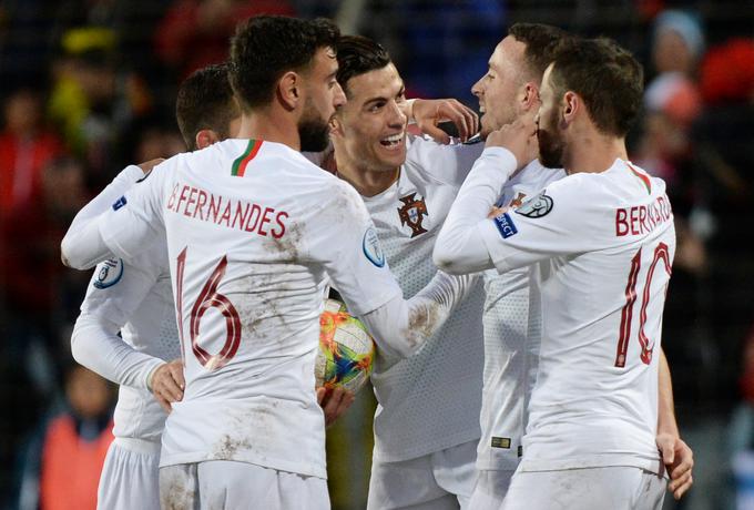 Cristiano Ronaldo je z zadetkom za 2:0 potrdil dragoceno zmago Portugalske v Luksemburgu. | Foto: Reuters