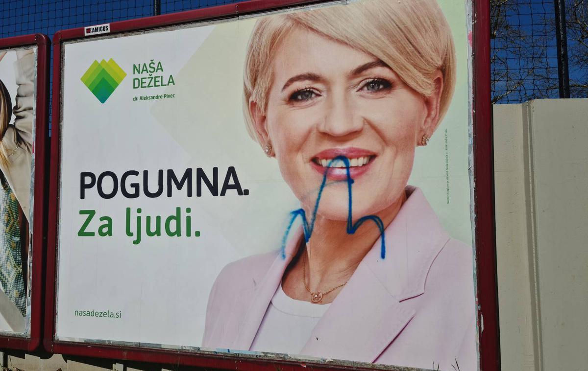 plakati | Vandali so uničevali tudi predvolilne plakate stranke Naša dežela. 