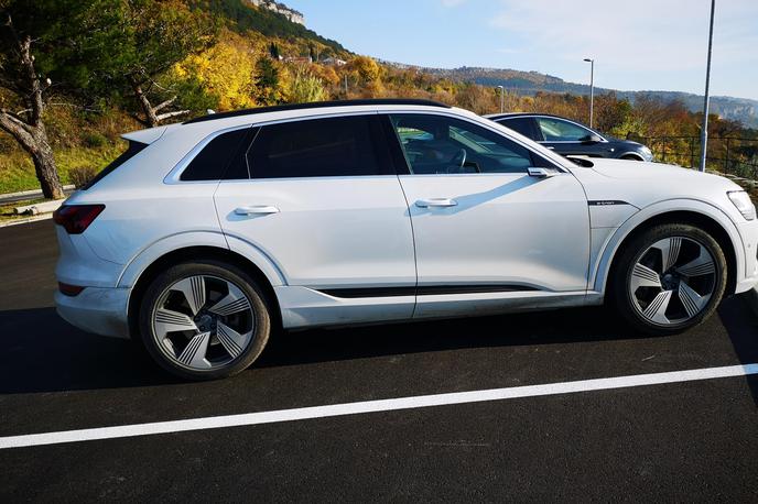 Tesla model X Audi e-tron quattro | Subvencije bodo od zdaj na voljo le še za električne avtomobile, ki ne stanejo več kot 65 tisoč evrov. Vozila, kot je audi e-tron quattro, ne bodo več upravičena do subvencije, zaradi znižanja davka na motorna vozila pa bodo izgubila del konkurenčnosti proti primerljivim vozilom z bencinskim ali dizelskim motorjem. | Foto Gregor Pavšič