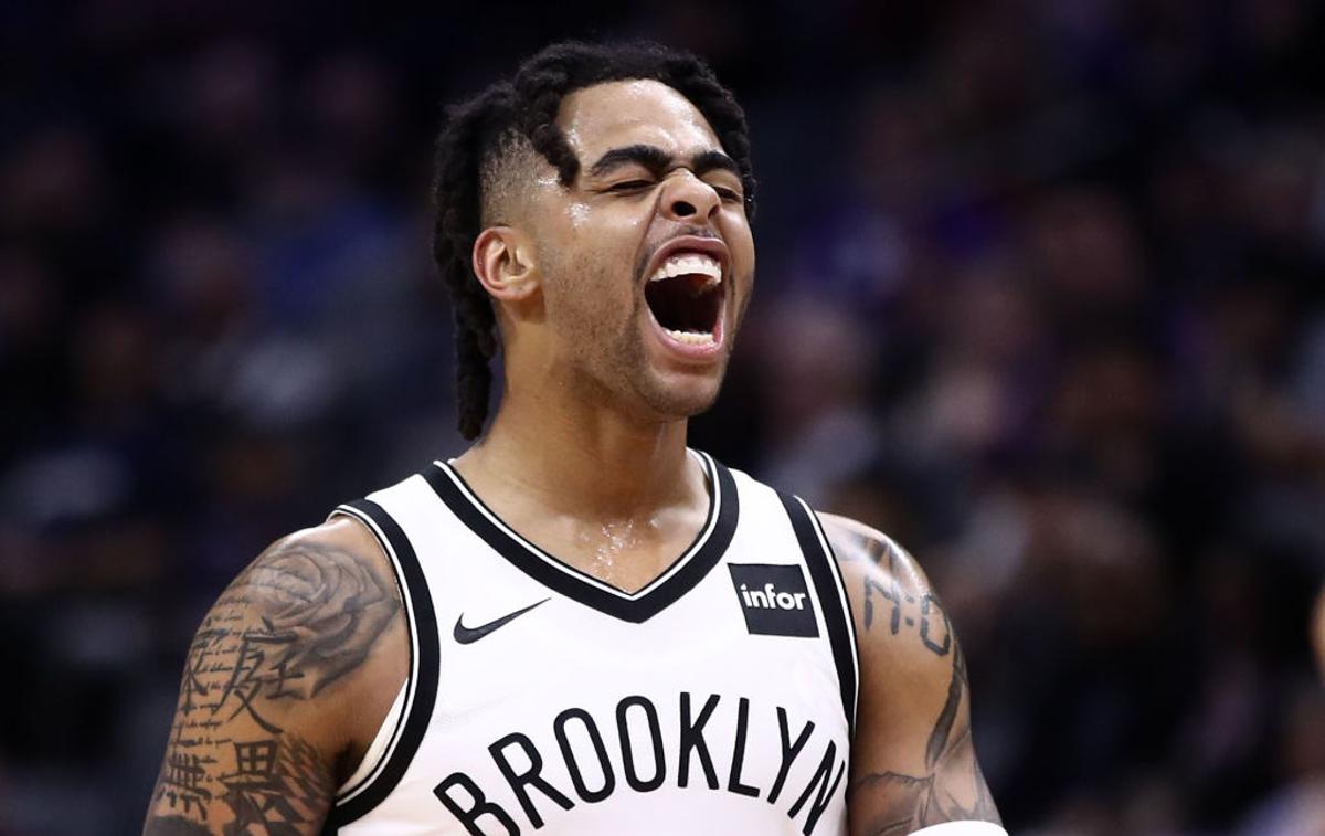 D'Angelo Russell | Goran Dragić ponoči ni igral, bo pa aktiven že v nedeljo popoldne. | Foto Gulliver/Getty Images