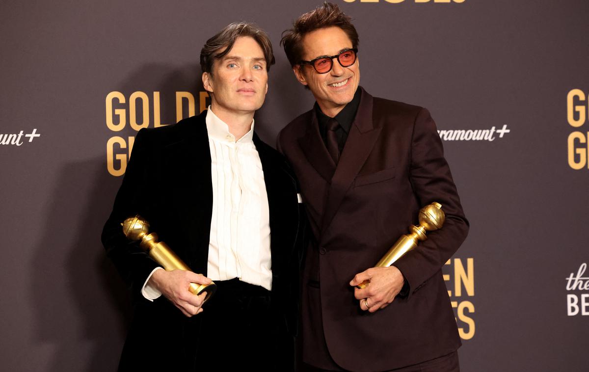 Cillian Murphy | Cillian Murphy in Robert Downey Jr. z zlatima globusoma za vlogi v filmu Oppenheimer | Foto Reuters