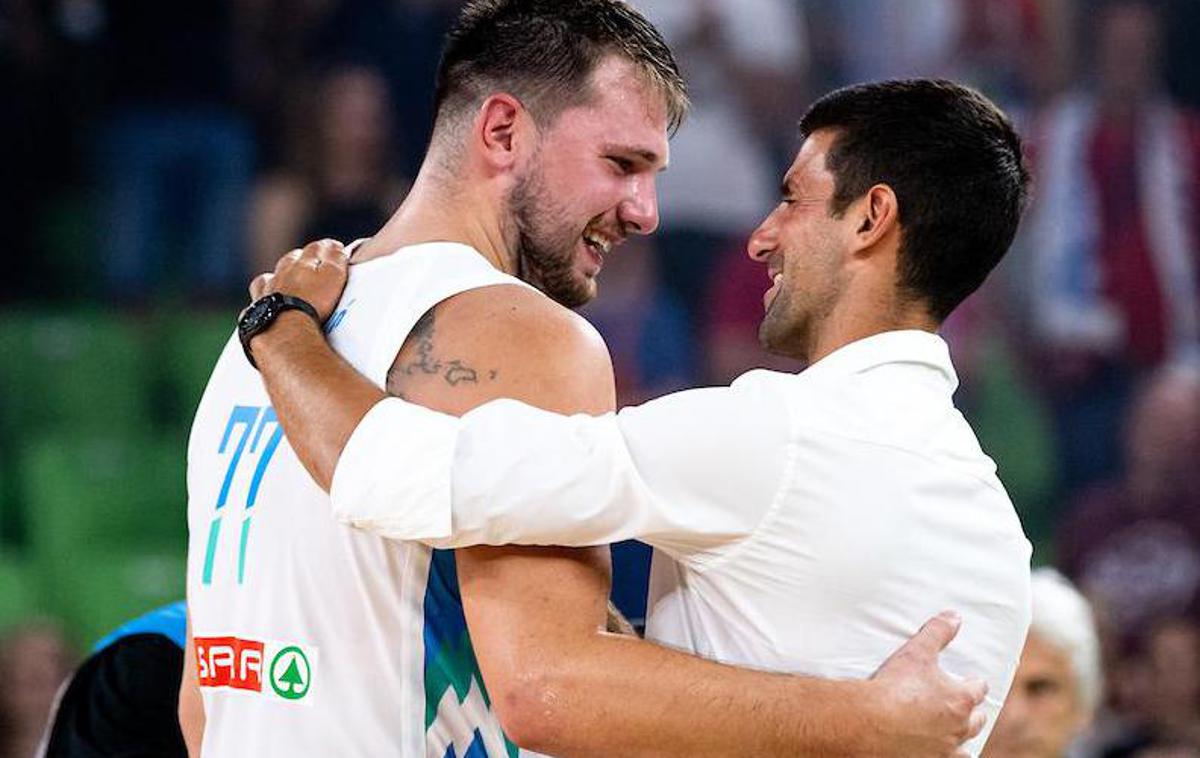 Luka Dončić, Novak Đoković | Novak Đoković je velik ljubitelj košarke. Pred časom si je v ljubljanskih Stožicah ogledal tekmo med Slovenijo in Srbijo. | Foto Matic Klanšek Velej/Sportida