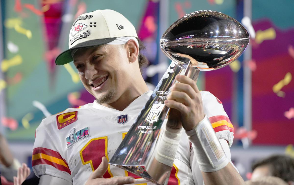 Kansas City Chiefs Patrick Mahomes | Patrick Mahomes se drugič veseli osvojitve lige NFL. | Foto Guliver Image