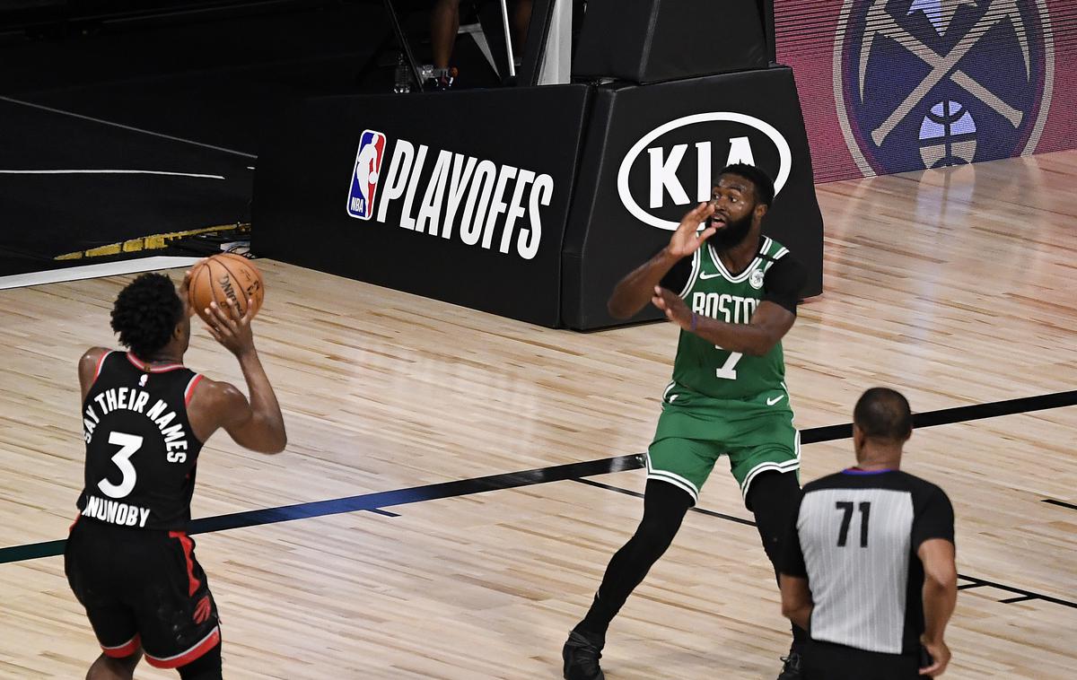 Toronto Raptors, OG Anunoby | OG Anunoby je pol sekunde pred koncem zadel trojko za zmago Toronta. | Foto Getty Images