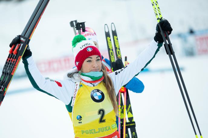 Dorothea Wierer | Dorothea Wierer je na prvi postaji svetovnega pokala na Pokljuki osvojila dve drugi mesti, na prvi tekmi v Hochfilznu pa že stopila na najvišjo stopničko odra za zmagovalke. | Foto Urban Urbanc/Sportida