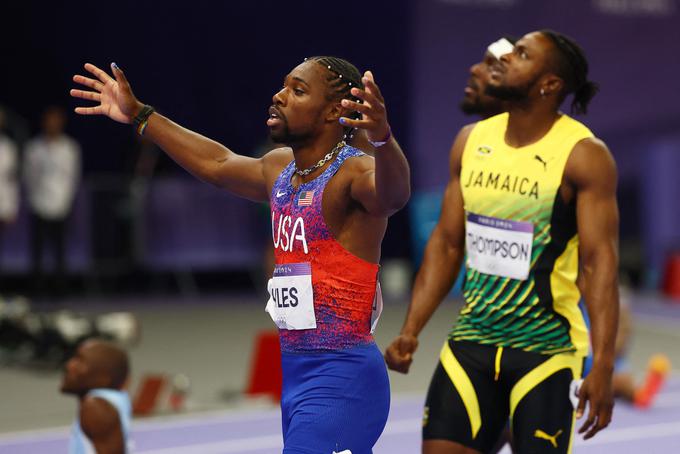 Noah Lyles je prehitel Kishana Thompsona za pet tisočink sekunde. | Foto: Reuters