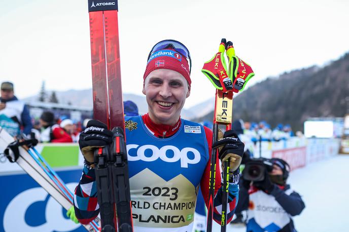 Simen Hegstad Krüger, Planica 2023 | Simen Hegstad Krüger je bil po skiatlonu najboljši tudi v tekmi na 15 km. | Foto Grega Valančič/Sportida