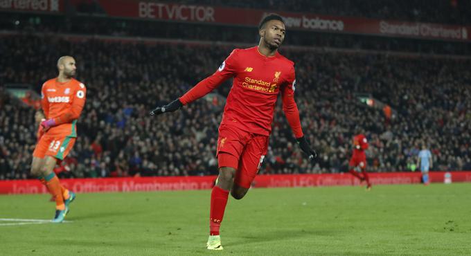 Daniel Sturridge je dosegel zadnji, četrti zadetek za rdeče na torkovem srečanju proti Stoke Cityju. | Foto: Reuters