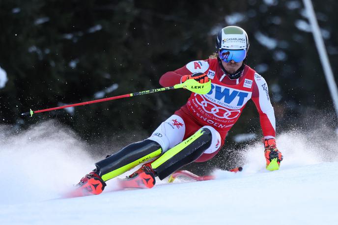 Wengen Manuel Feller | Manuel Feller je še drugič zapored v finalu zmago "ukradel" Norveški. | Foto Reuters