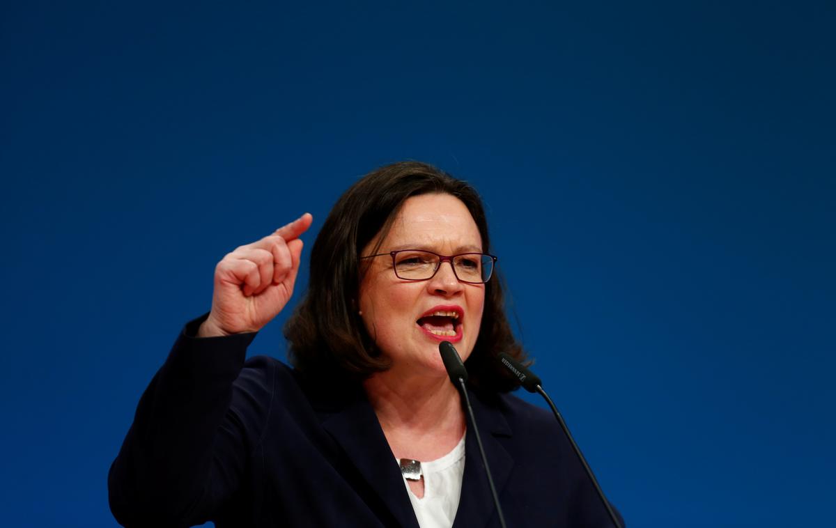 Andrea Nahles | Andrea Nahles je napovedala odstop po le 13 mesecih na vrhu stranke. | Foto Reuters