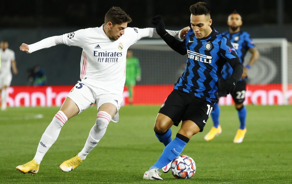 Federico Valverde | Federico Valverde v akciji na tekmi lige prvakov proti Interju. | Foto Reuters