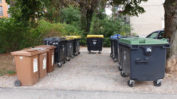 Še v sredo je tudi med temi zabojniki stal zažgani zabojnik, ki so ga že nadomestili. | Foto: Metka Prezelj