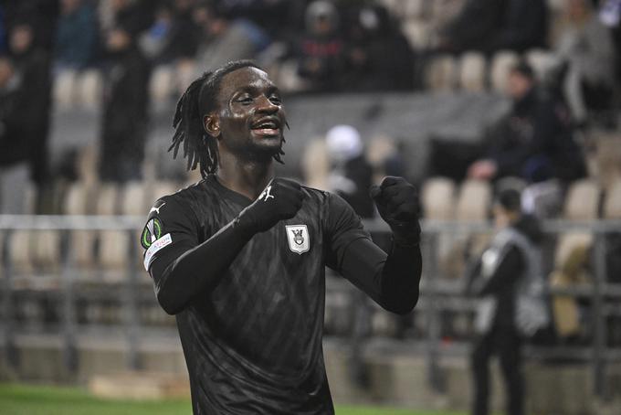 Peter Agba je zabil in se veselil vodstva in zmage Olimpije z 2:0. | Foto: Guliverimage