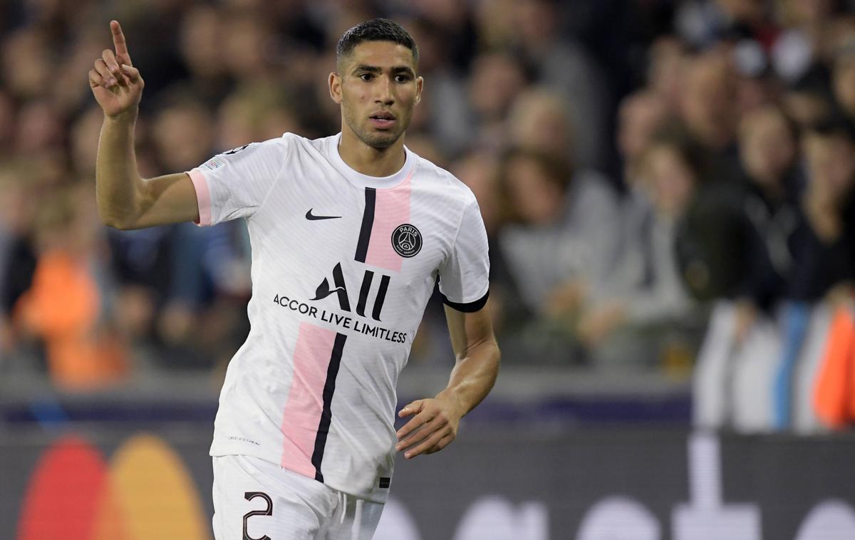 Achraf Hakimi PSG | Achraf Hakimi je k zmagi PSG-ja prispeval oba zadetka, drugega je dosegel v sodnikovem dodatku. | Foto Guliverimage