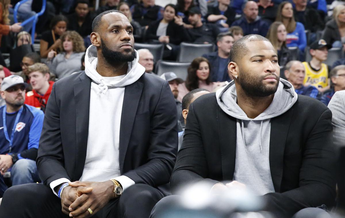 LeBron James Cousins | LeBron James in DeMarcus Cousins sta bila v prejšnji sezoni soigralca, a center zaradi hude poškodbe kolena ni nikoli zaigral za Lakers, ki so osvojili naslov prvaka. Po koncu sezone se je preselil v Teksas. | Foto Reuters