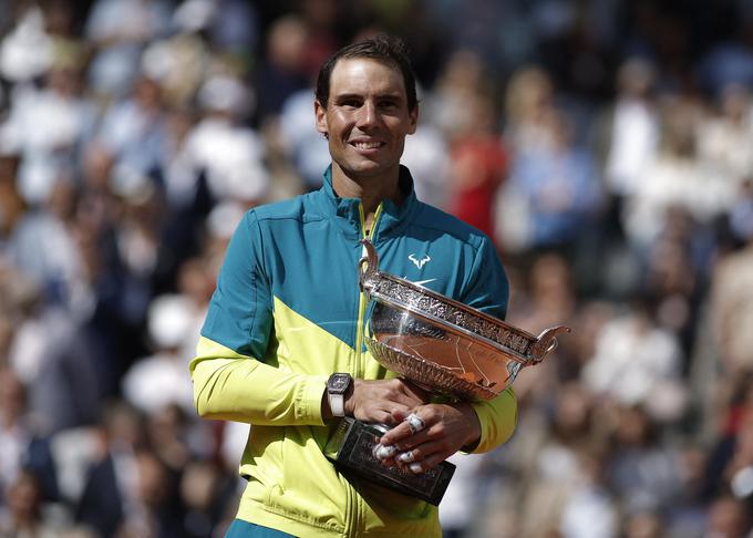 Rafael Nadal je lani na OP Francije osvojil že 14. zmago. Letos ga zaradi poškodbe ne bomo videli igrati. | Foto: Reuters