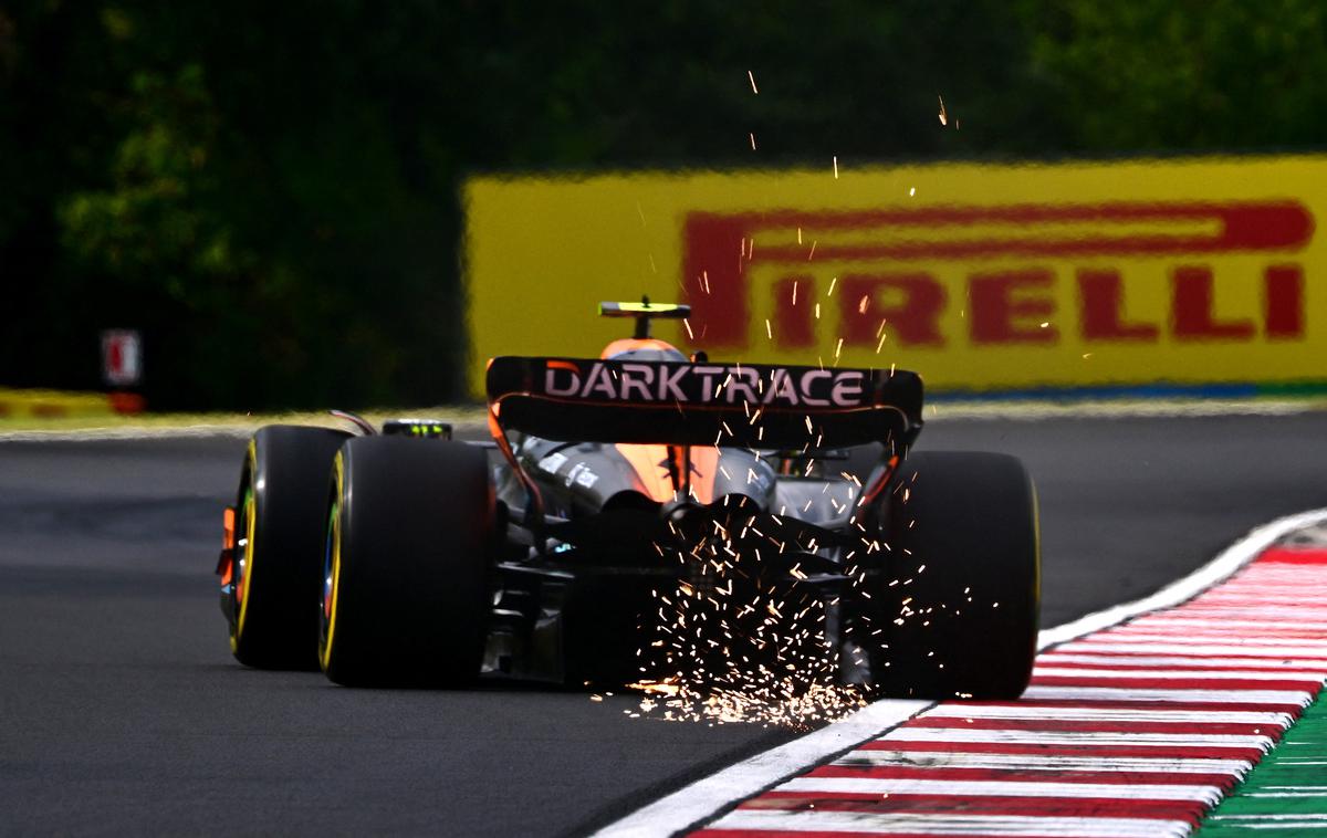 Hungaroring Lando Norris McLaren | Lando Norris je bil z McLarnom še pred mesecem nekonkurenčen, zdaj se bori za stopničke. | Foto Reuters