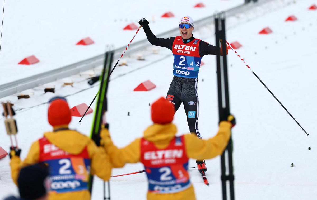 Vinzenz Geiger | Vinzenz Geiger je v cilj pritekel kot prvi in Nemčija je osvojila zlato. | Foto Reuters