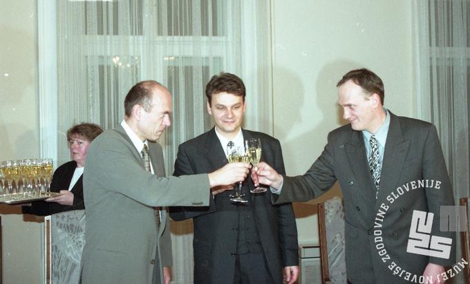 Ko sta Gregor Golobič, tedanji generalni sekretar LDS, in Marjan Podobnik (na fotografiji), podpredsednik vlade Janeza Drnovška (na fotografiji), leta 1997 odločila Borisu Zakrajšku preprečiti nov mandat v upravi NLB, je Marko Voljč ministru za finance Mitji Gaspariju postavil ultimat. | Foto: Nace Bizilj, hrani: MNZS