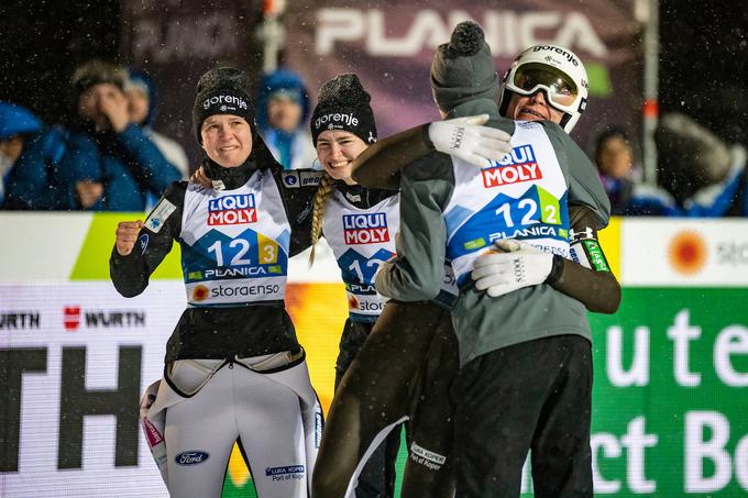 Ema Klinec, Nika Križnar, Anže Lanišek, Timi Zajc, Planica 2023 | Foto: Grega Valančič/Sportida