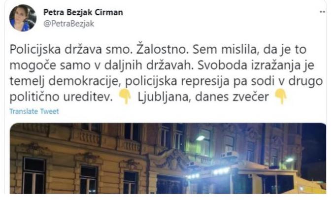 Petra bezjak Cirman tvit | Foto: 