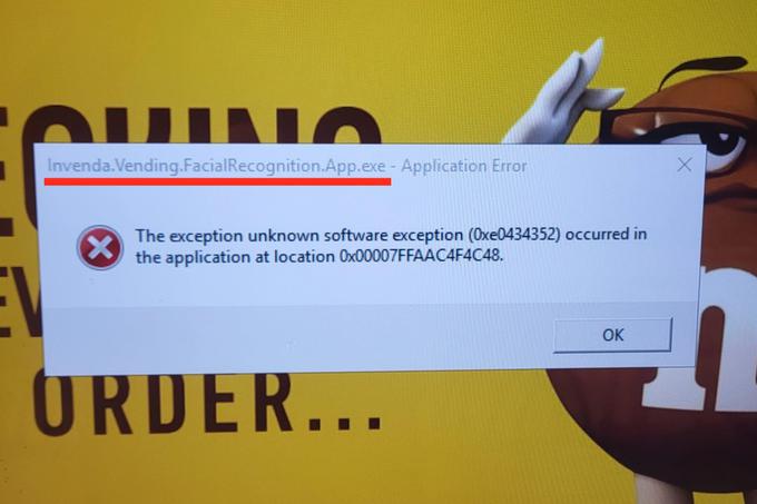 Sporočilo o napaki, ki je razkrilo obstoj tehnologije za prepoznavanje obrazov. | Foto: Reddit / SquidKid47