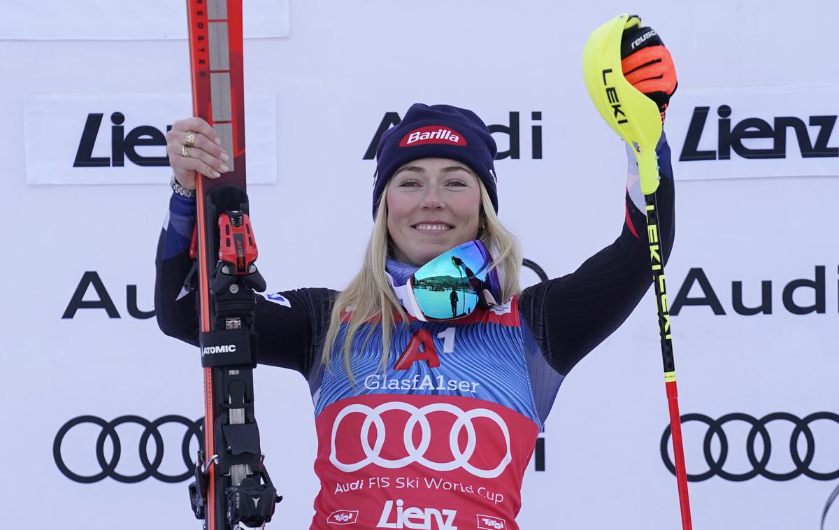 Mikaela Shiffrin slalom Lienz 2023 | Američanka Mikaela Shiffrin je v Lienzu svojo statistiko dopolnila s 93. zmago v svetovnem pokalu.  | Foto Guliverimage