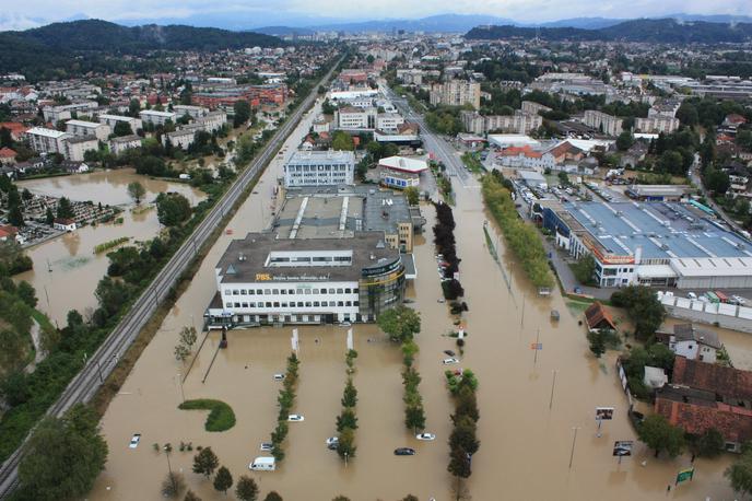 Poplava v Ljubljani leta 2010 | Poplavljen del Ljubljane leta 2010 | Foto STA