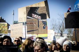 protest stavka Ljubljana Sviz