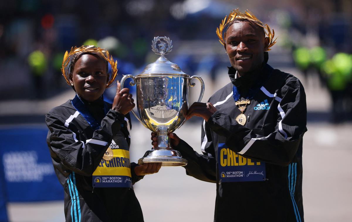 Evans Chebet, Peres Jepchirchir | Zmagovalca bostonskega maratona. | Foto Reuters