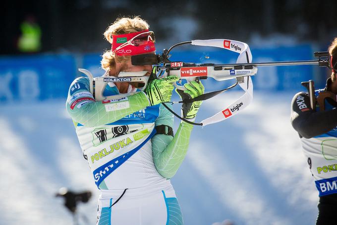 Klemen Bauer se je po strelskem polomu na sobotnem zasledovanju danes spet izkazal z zelo solidnim streljanjem. | Foto: Žiga Zupan/Sportida