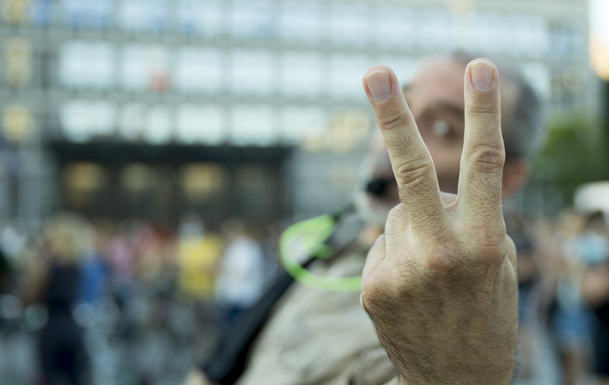 11. protest 10. 7. 2020 | Fotografija je z enega izmed prejšnjih protestov.  | Foto Ana Kovač