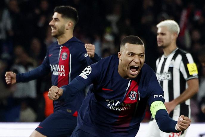 PSG Newcastle | Kylian Mbappe je v 98. minuti PSG popeljal do dragocene točke proti Newcastlu. | Foto Reuters