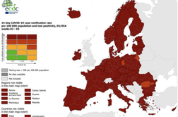 ECDC: Slovenija temno rdeča že štiri mesece