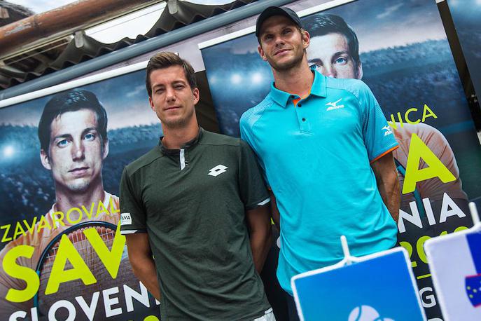 Aljaž Bedene Blaž Rola | Aljaž Bedene in Blaž Rola sta najprej dobila igro dvojic, nato je  Bedene dodal še odločilno zmago nad Safwatom. | Foto Grega Valančič/Sportida