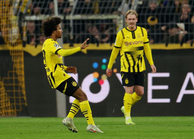 Napadalec Borussie Dortmund Karim Adeyemi je v 22. minuti zatresel mrežo Lilla. | Foto: Reuters