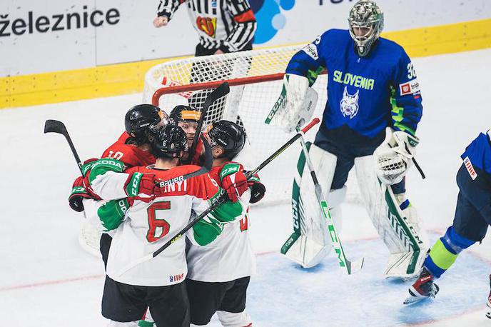 SP v hokeju (Ljubljana): Slovenija - Madžarska | Madžari so z zmago nad Slovenci prvenstvo končali na prvem mestu. Obe sosedi sta napredovali med elito. | Foto Grega Valančič/Sportida